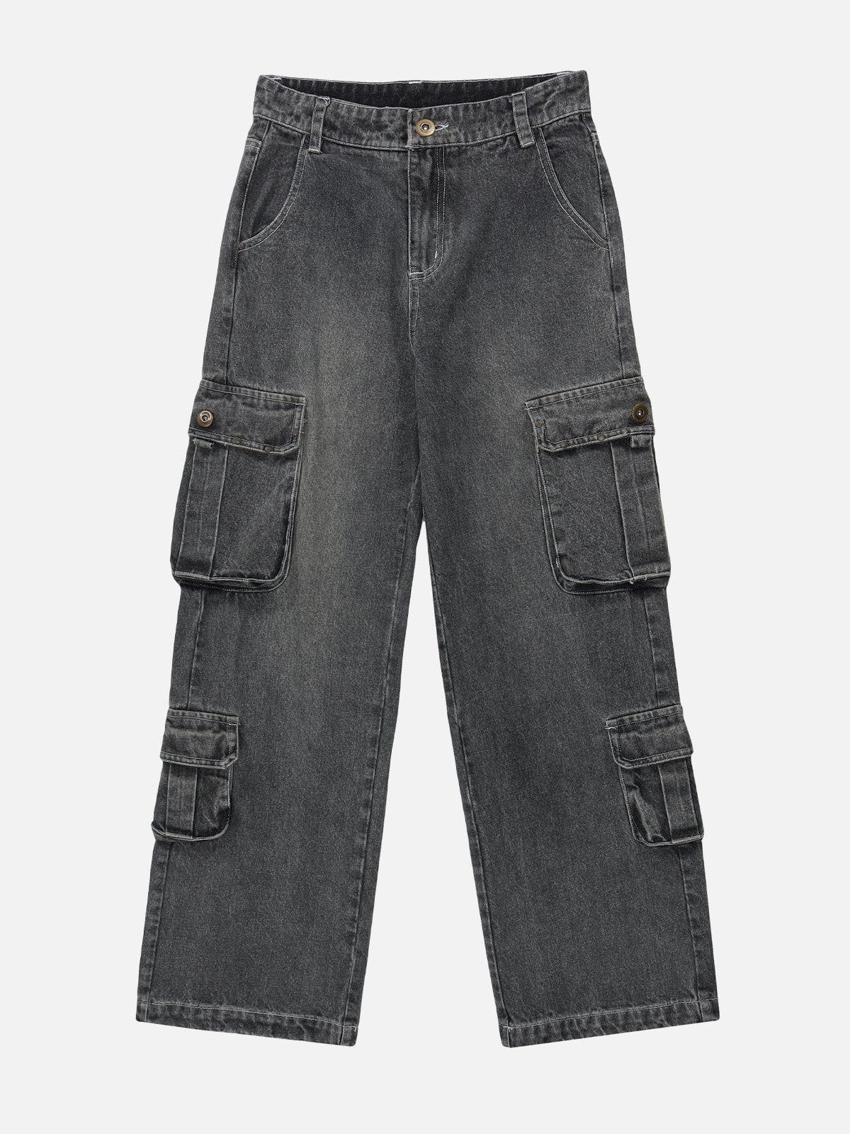 Multi-pocket Washed Design Jeans