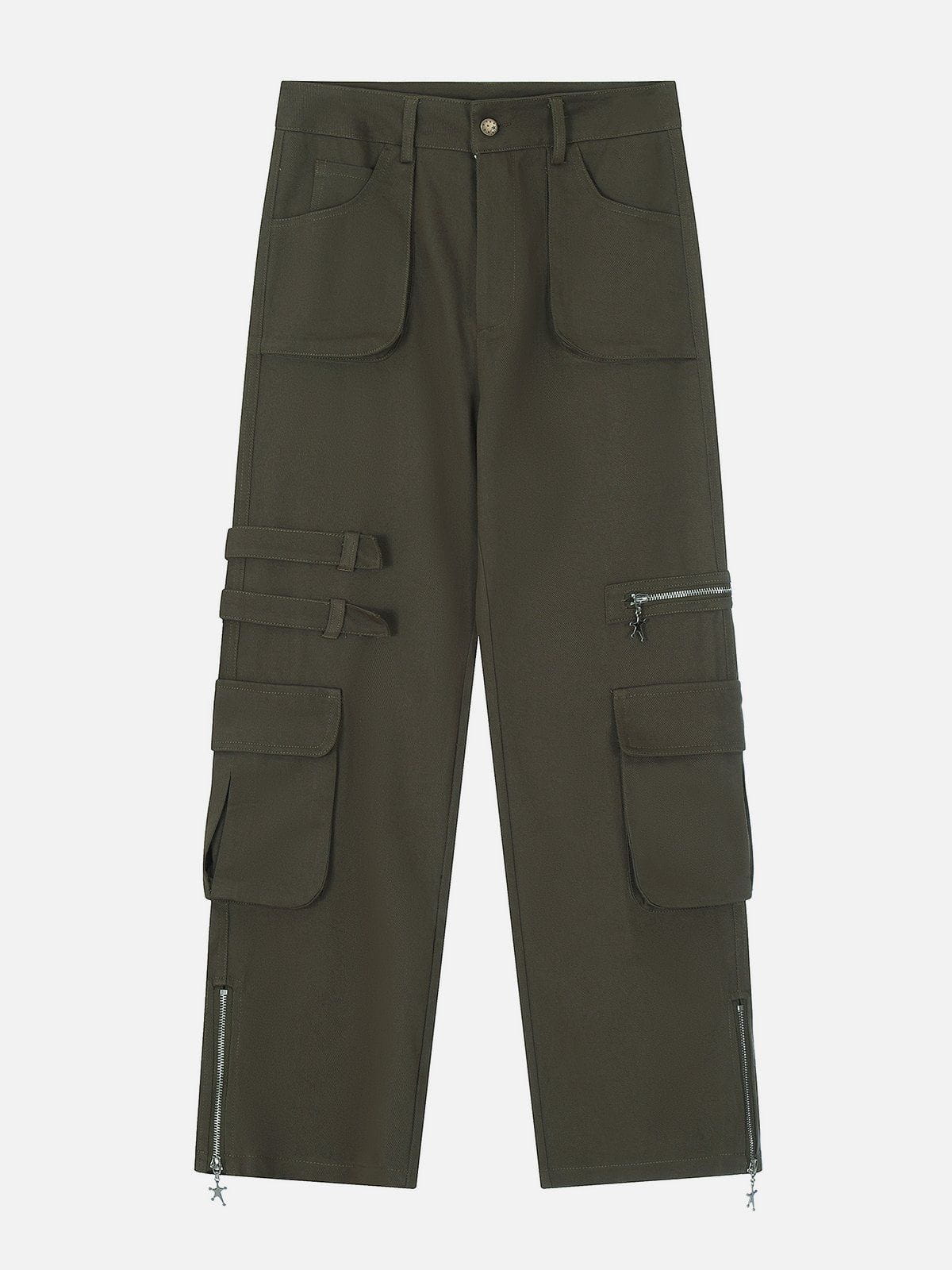 Multi-Pocket Zippered Cargo Pants