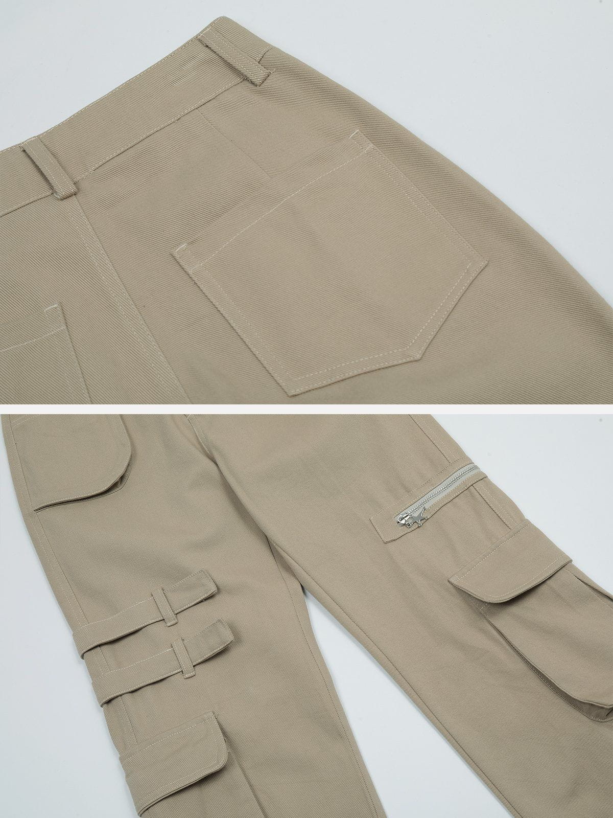 Multi-Pocket Zippered Cargo Pants