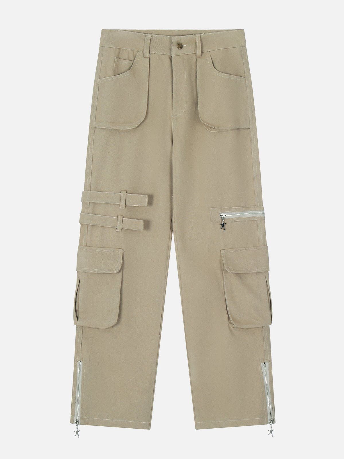 Multi-Pocket Zippered Cargo Pants