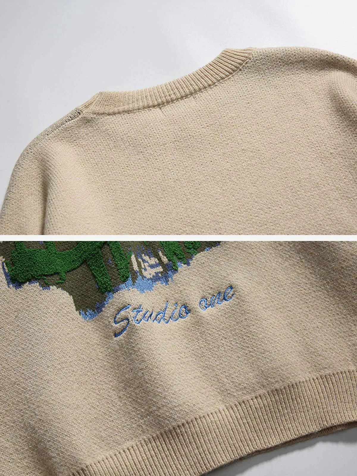 Oil Painting Mountain Sweater