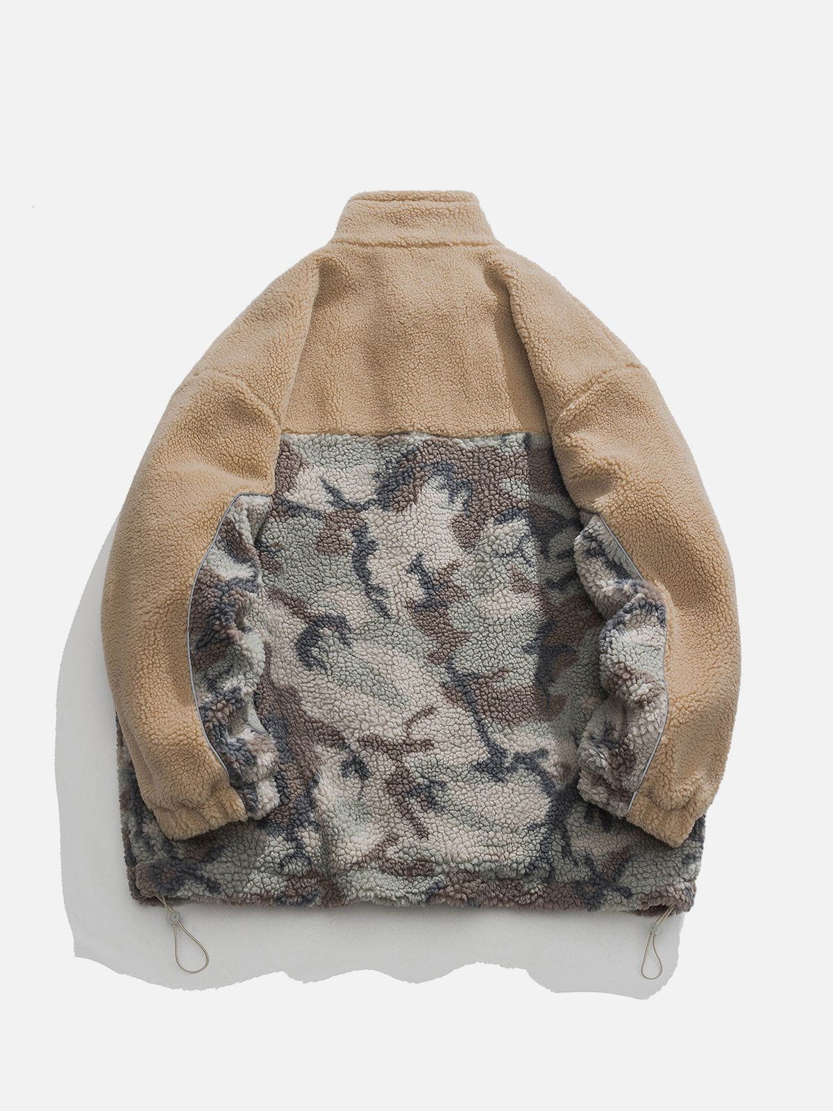 Patchwork Camouflage Sherpa Coat