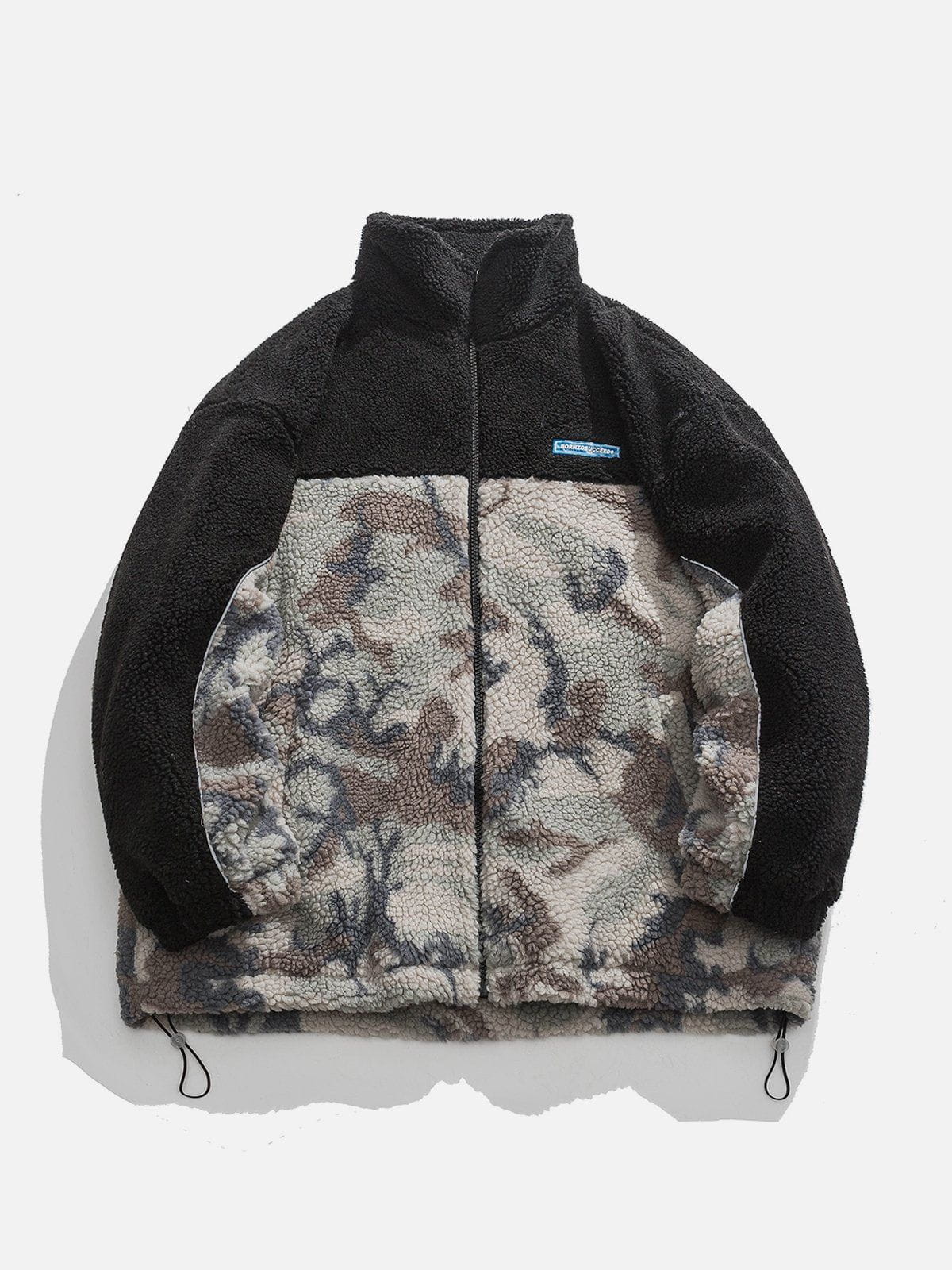 Patchwork Camouflage Sherpa Coat