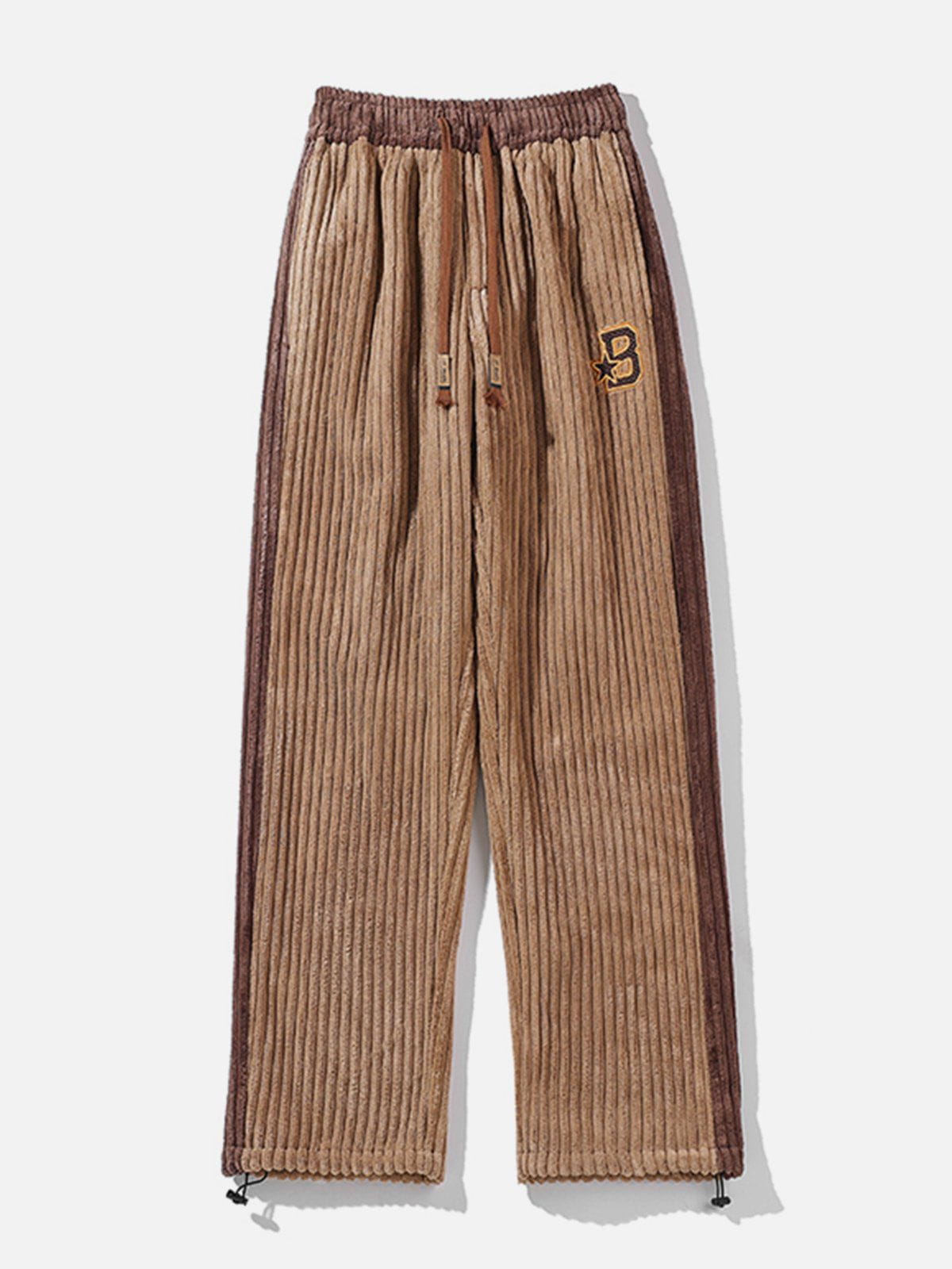 Patchwork Corduroy Sweatpants