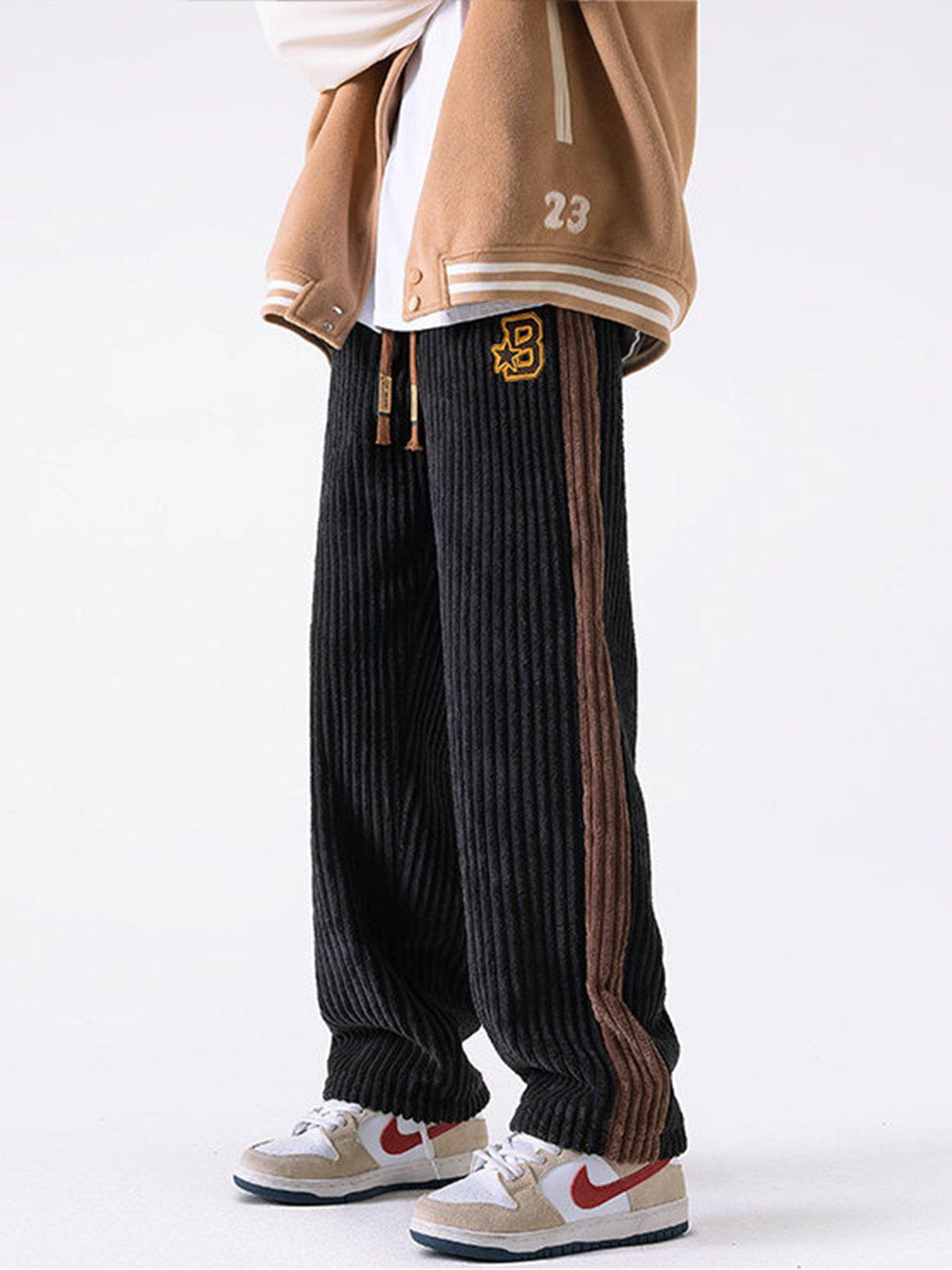 Patchwork Corduroy Sweatpants