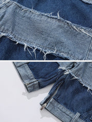 Patchwork Denim Shorts