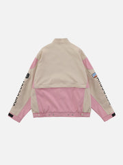 Abnehmbare Patchwork-Rennjacke 