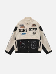 Abnehmbare Patchwork-Rennjacke 