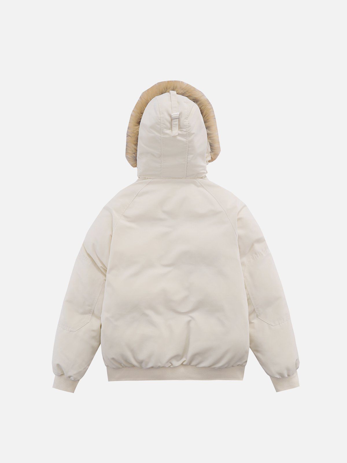 Patchwork Drawstring Winter Coat