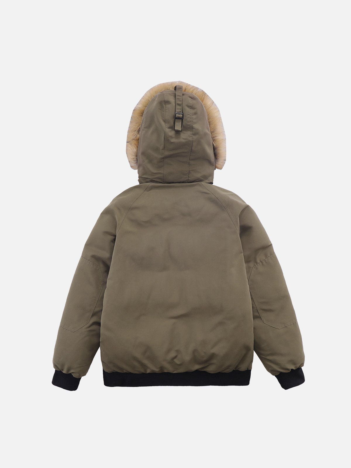 Patchwork Drawstring Winter Coat
