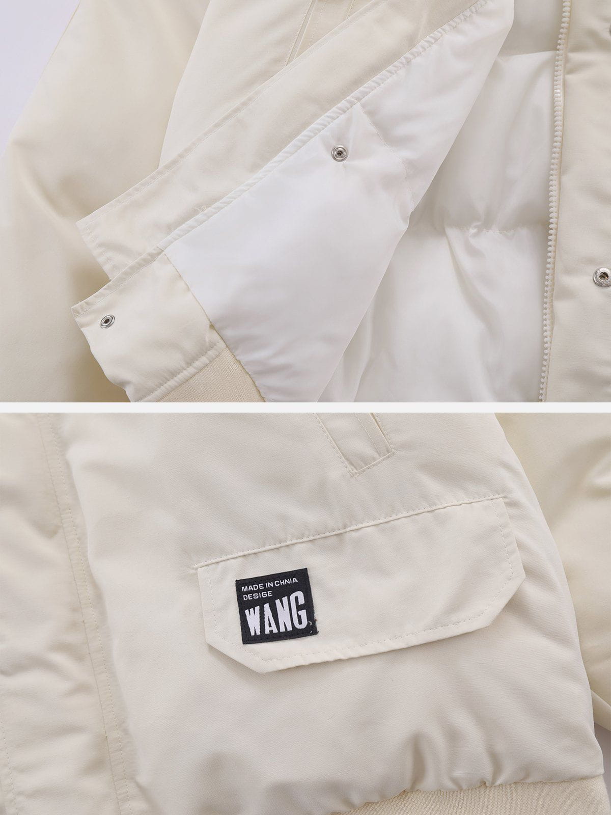 Patchwork Drawstring Winter Coat