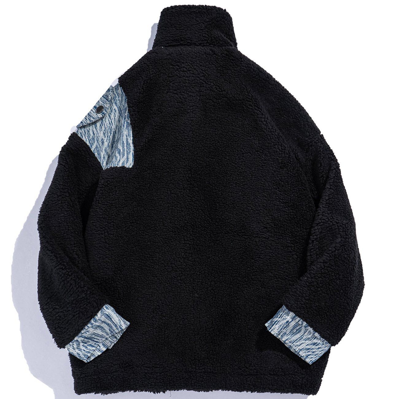Patchwork Embroidery Sherpa Winter Coat