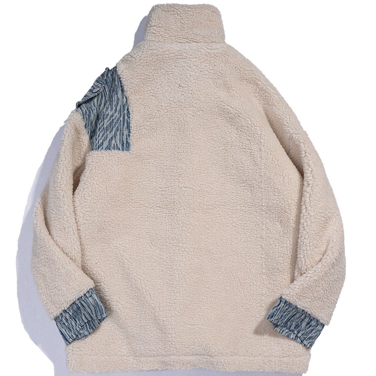 Patchwork Embroidery Sherpa Winter Coat