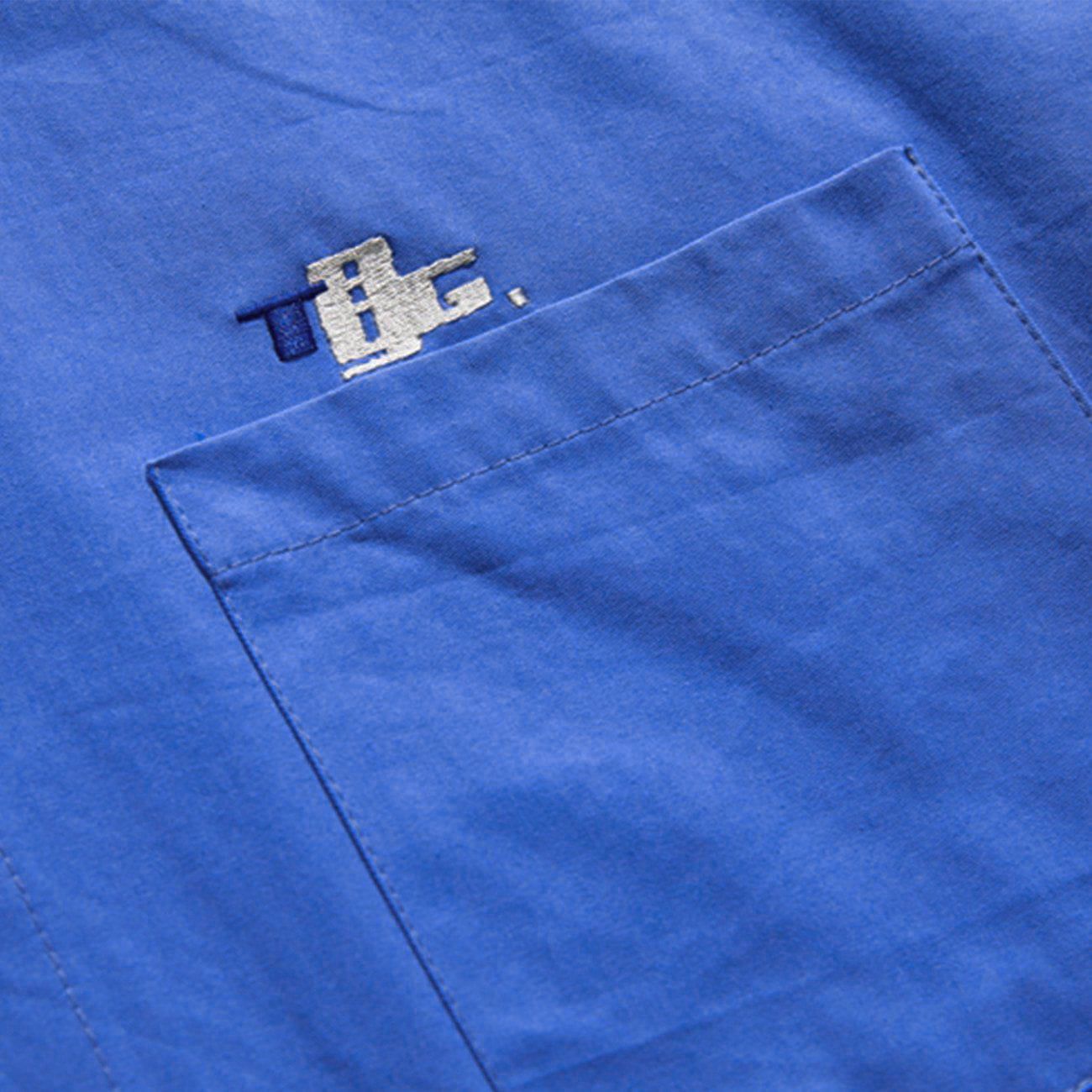 Patchwork Embroidery Short Sleeve Shirt