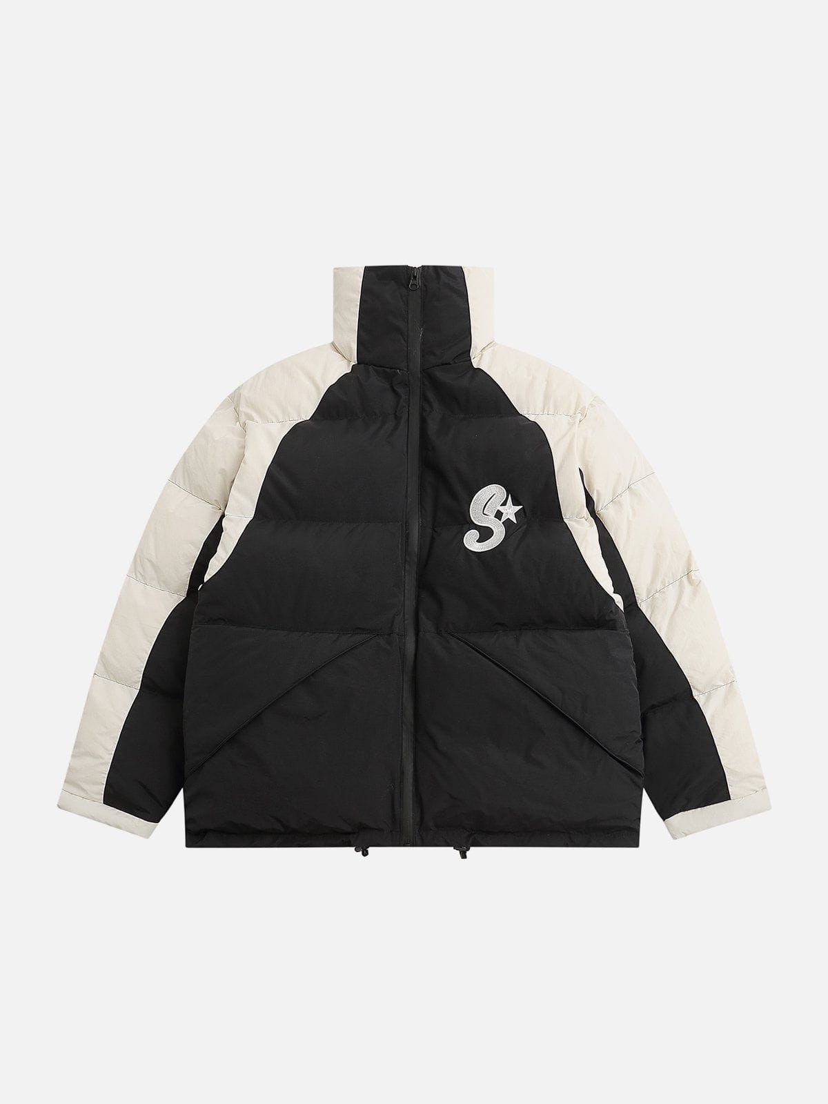 Wintermantel mit Patchwork-Stickerei