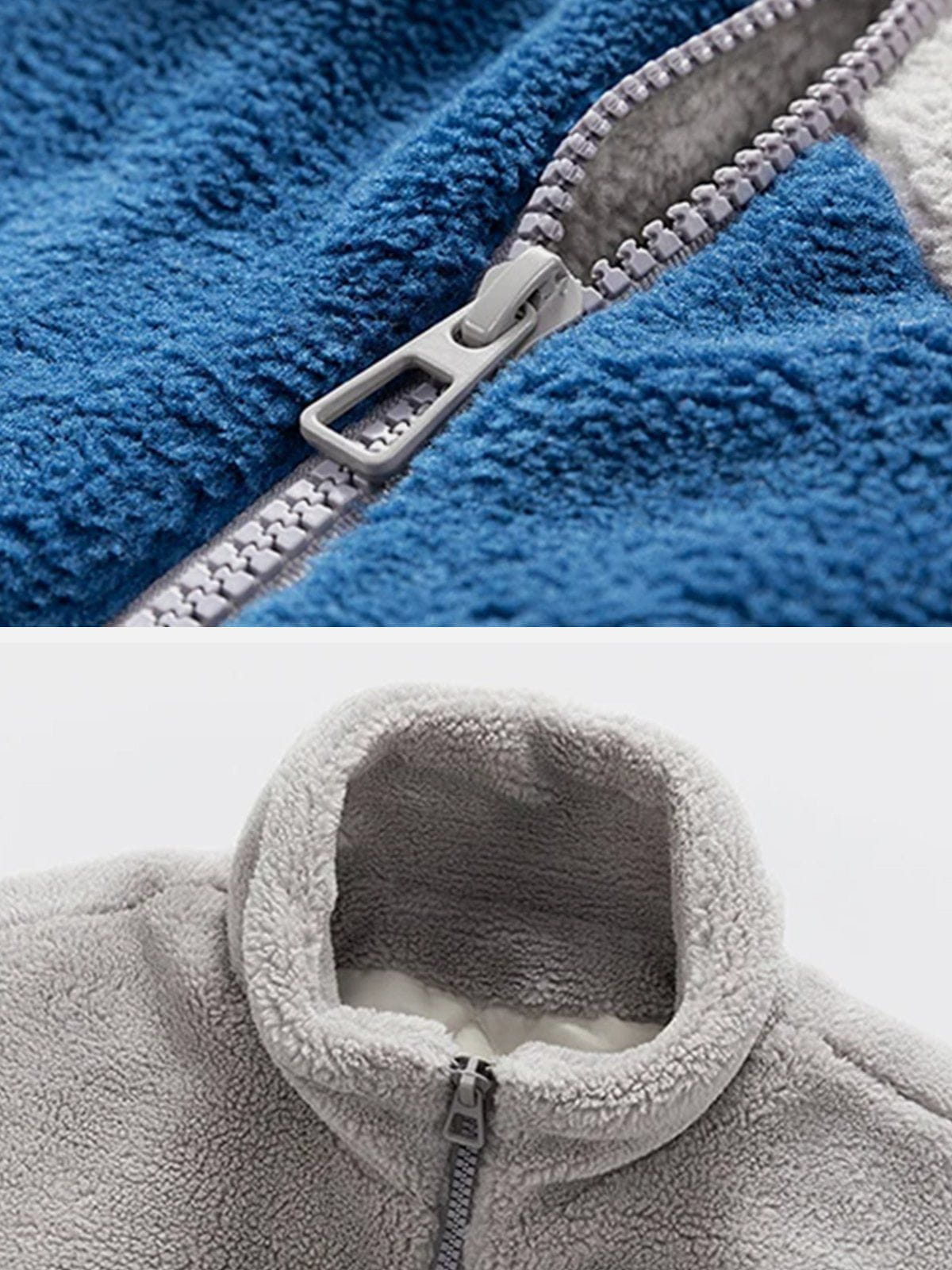 Patchwork Labeling Sherpa Winter Coat
