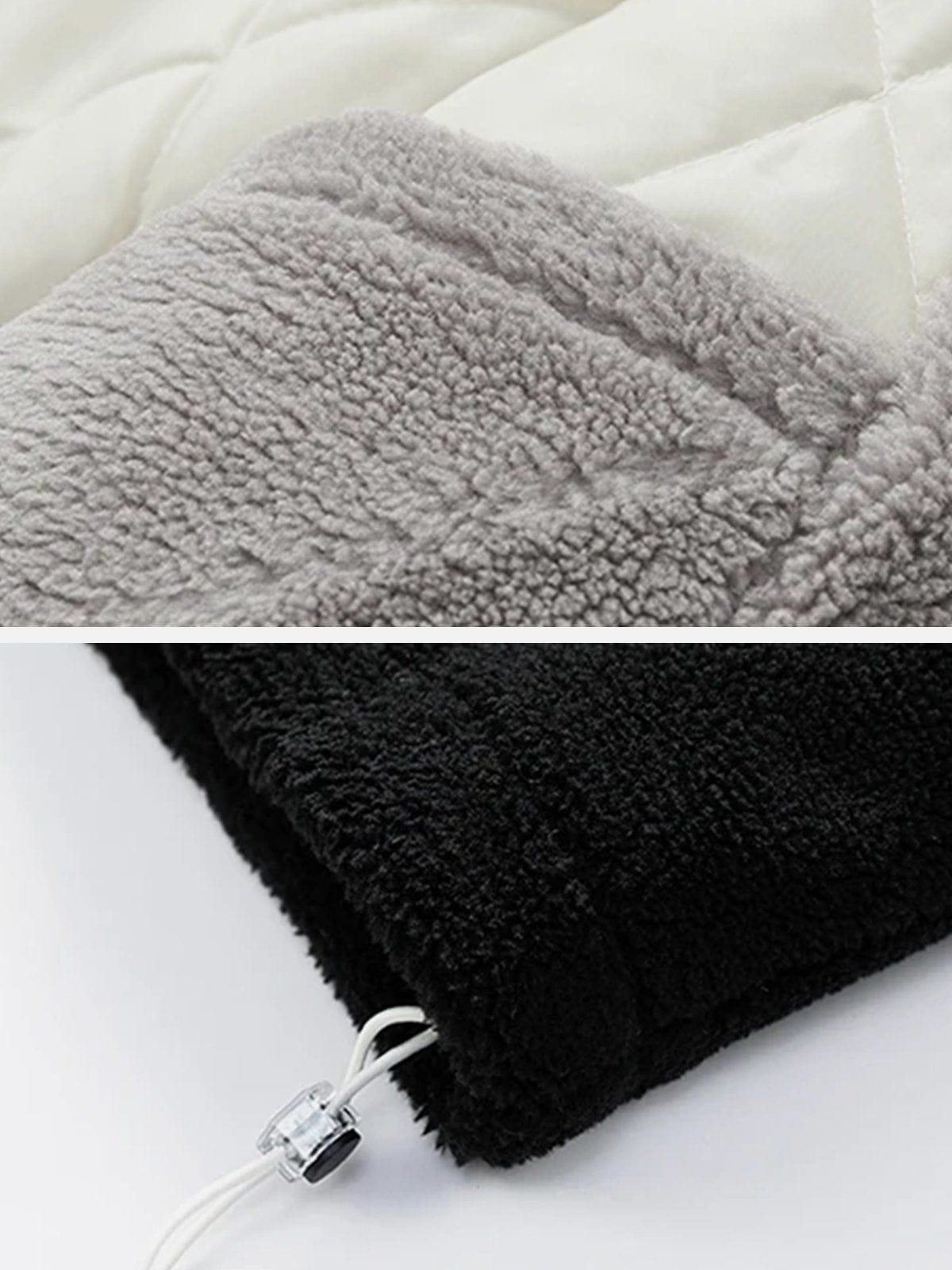 Patchwork Labeling Sherpa Winter Coat