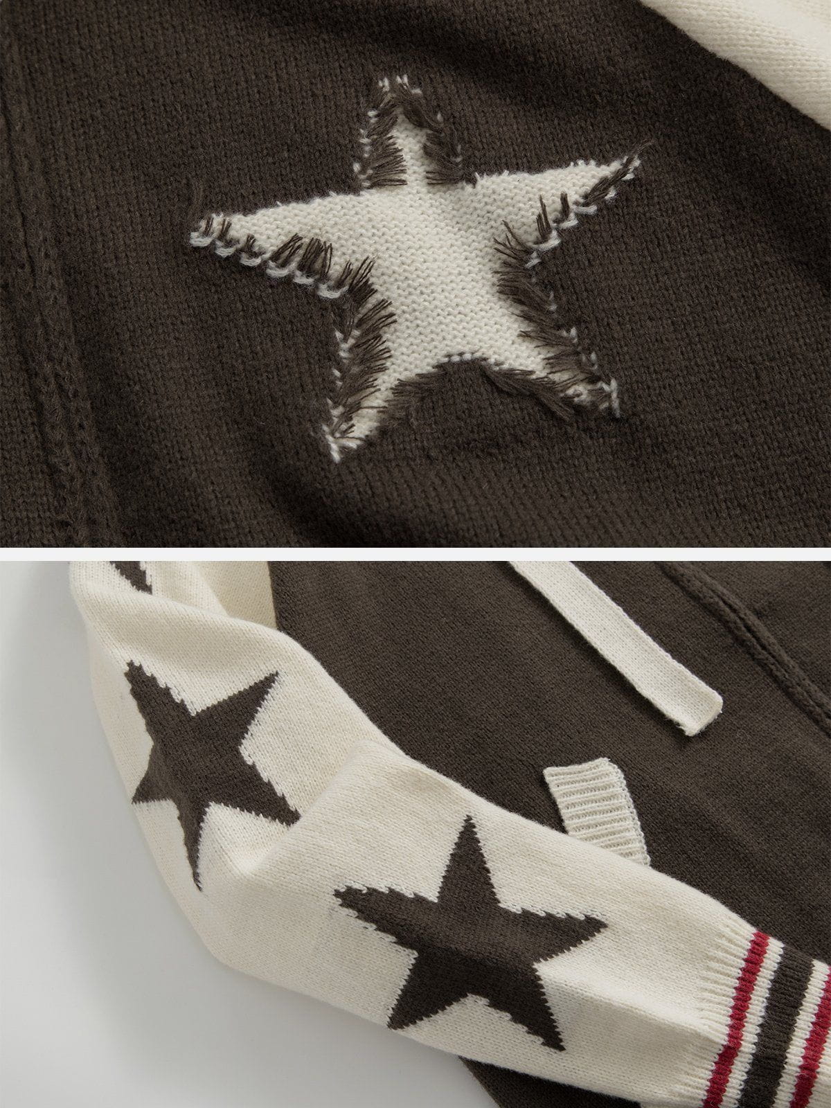 Patchwork Pentagrams Knit Hoodie