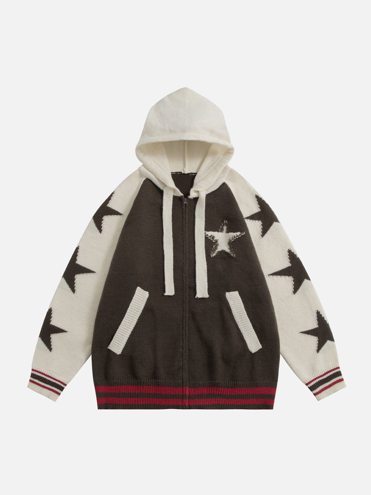 Patchwork Pentagrams Knit Hoodie