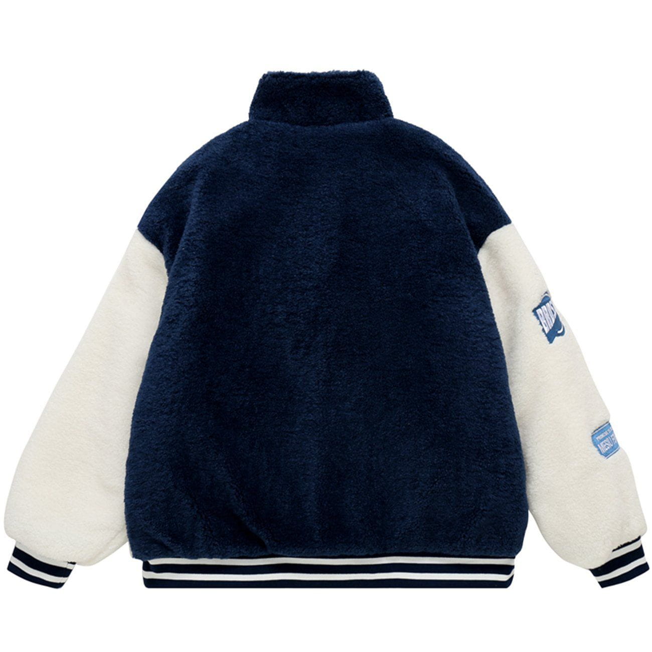 Patchwork Sleeve Sherpa Winter Coat