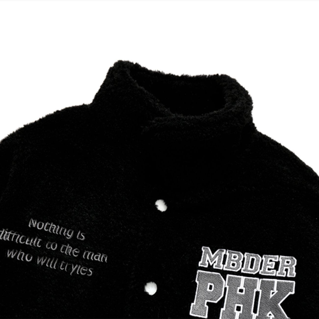 Patchwork Sleeve Sherpa Winter Coat