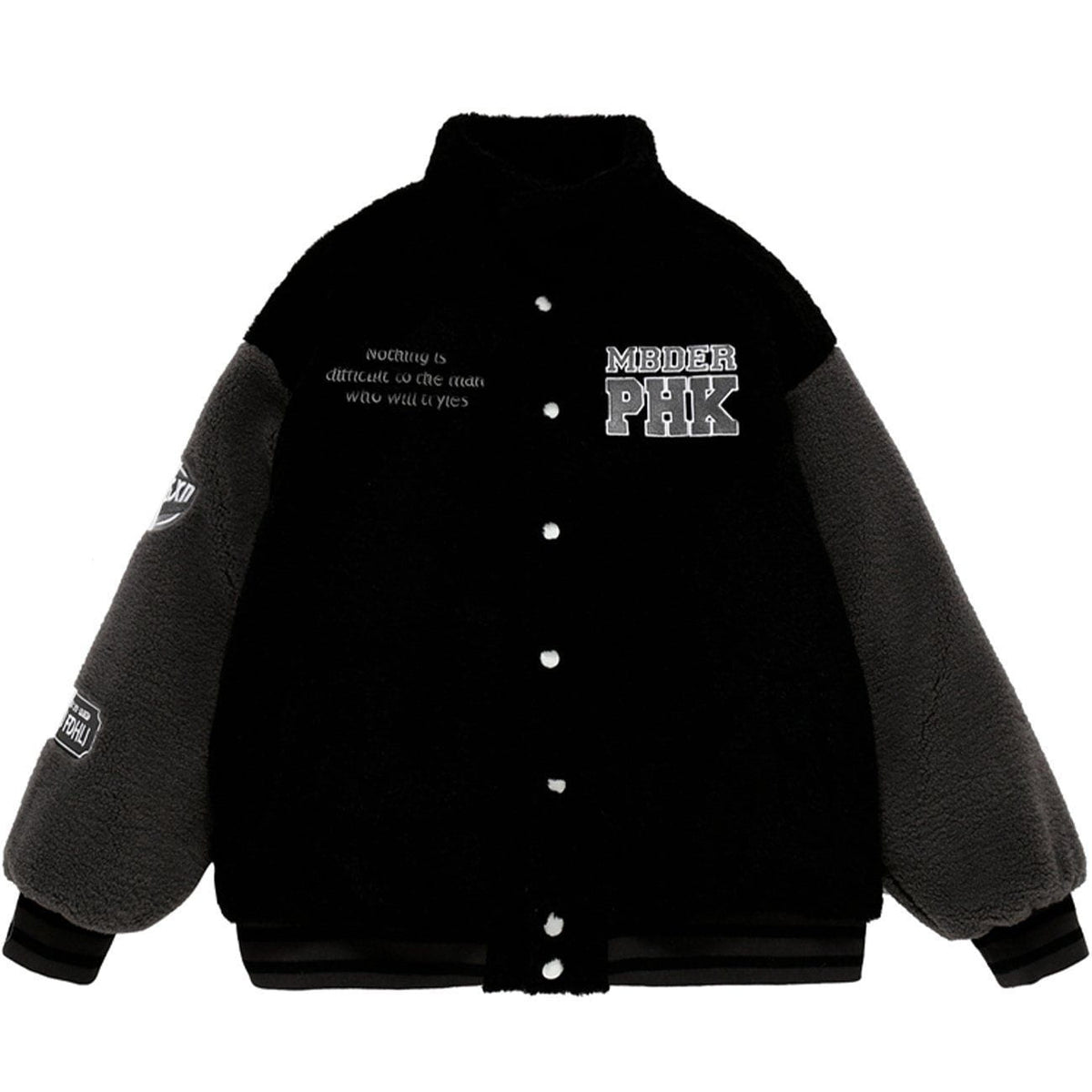 Patchwork Sleeve Sherpa Winter Coat