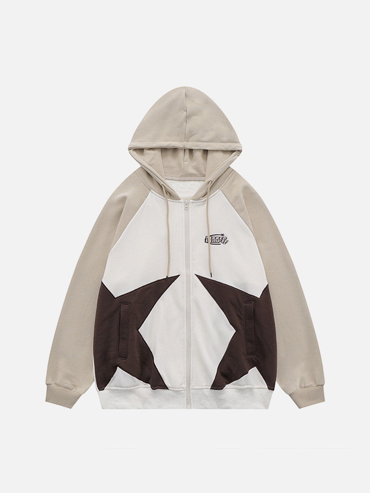 Patchwork Star Zip Up Hoodie