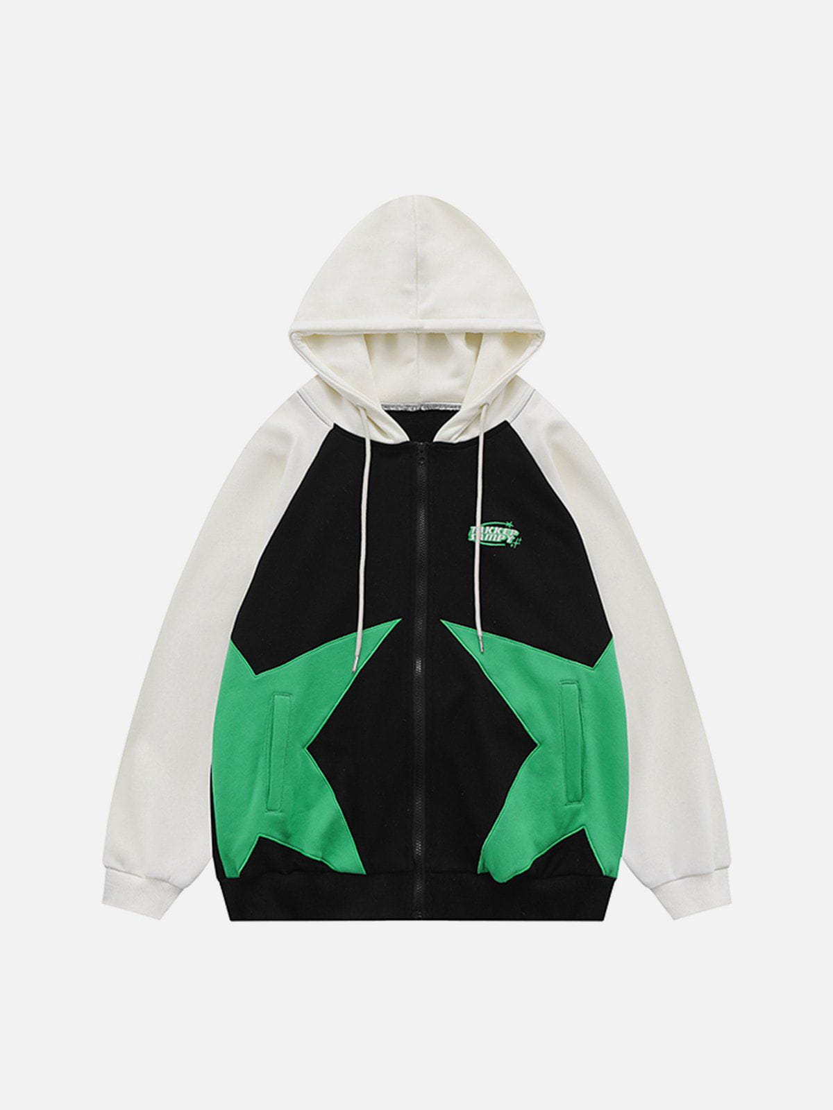 Patchwork Star Zip Up Hoodie
