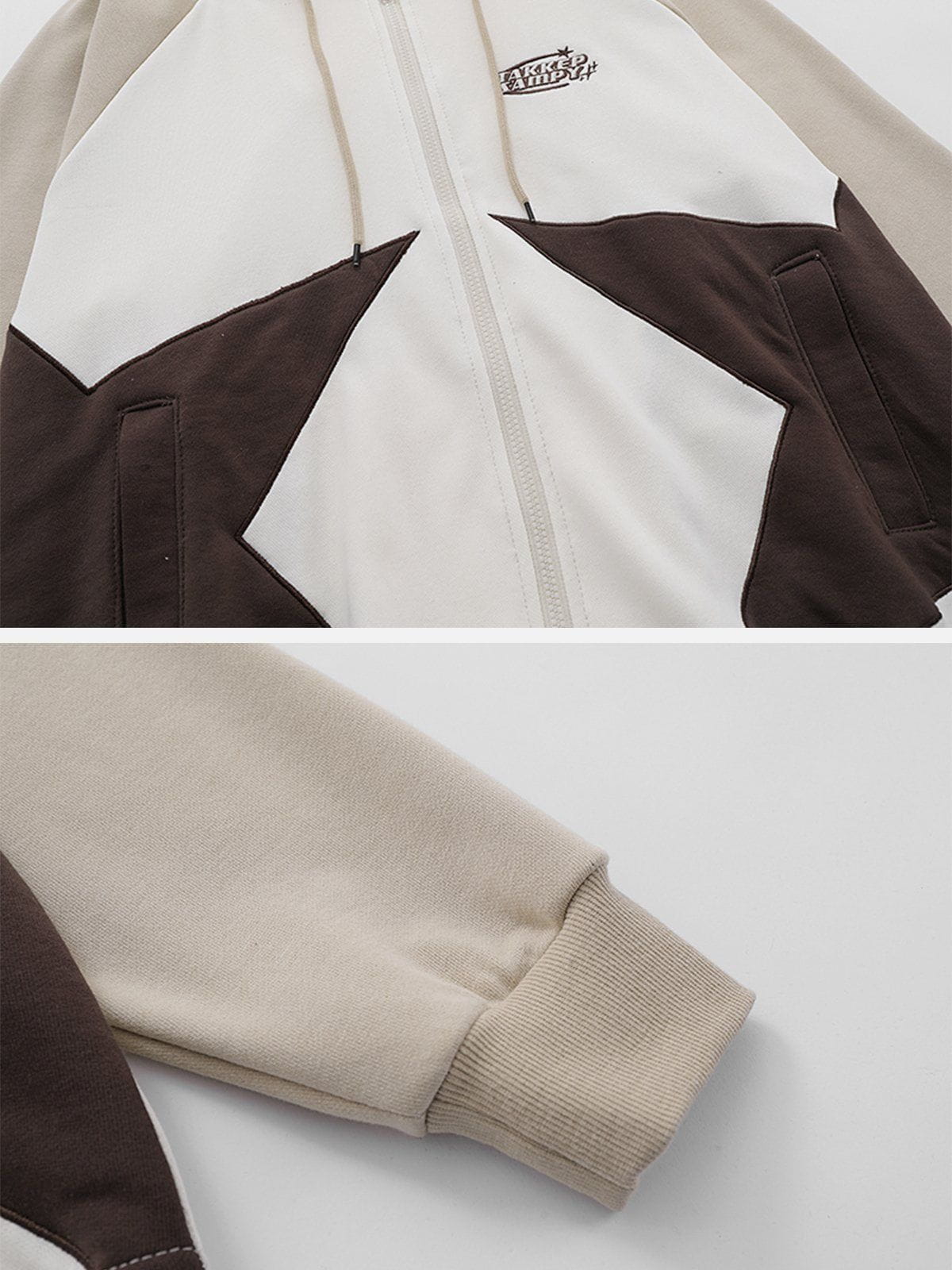 Patchwork Star Zip Up Hoodie