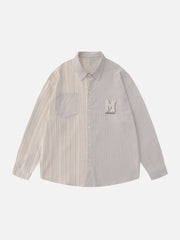 Patchwork Stripe Long Sleeve Shirt