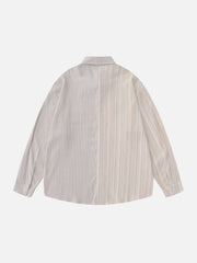 Patchwork Stripe Long Sleeve Shirt