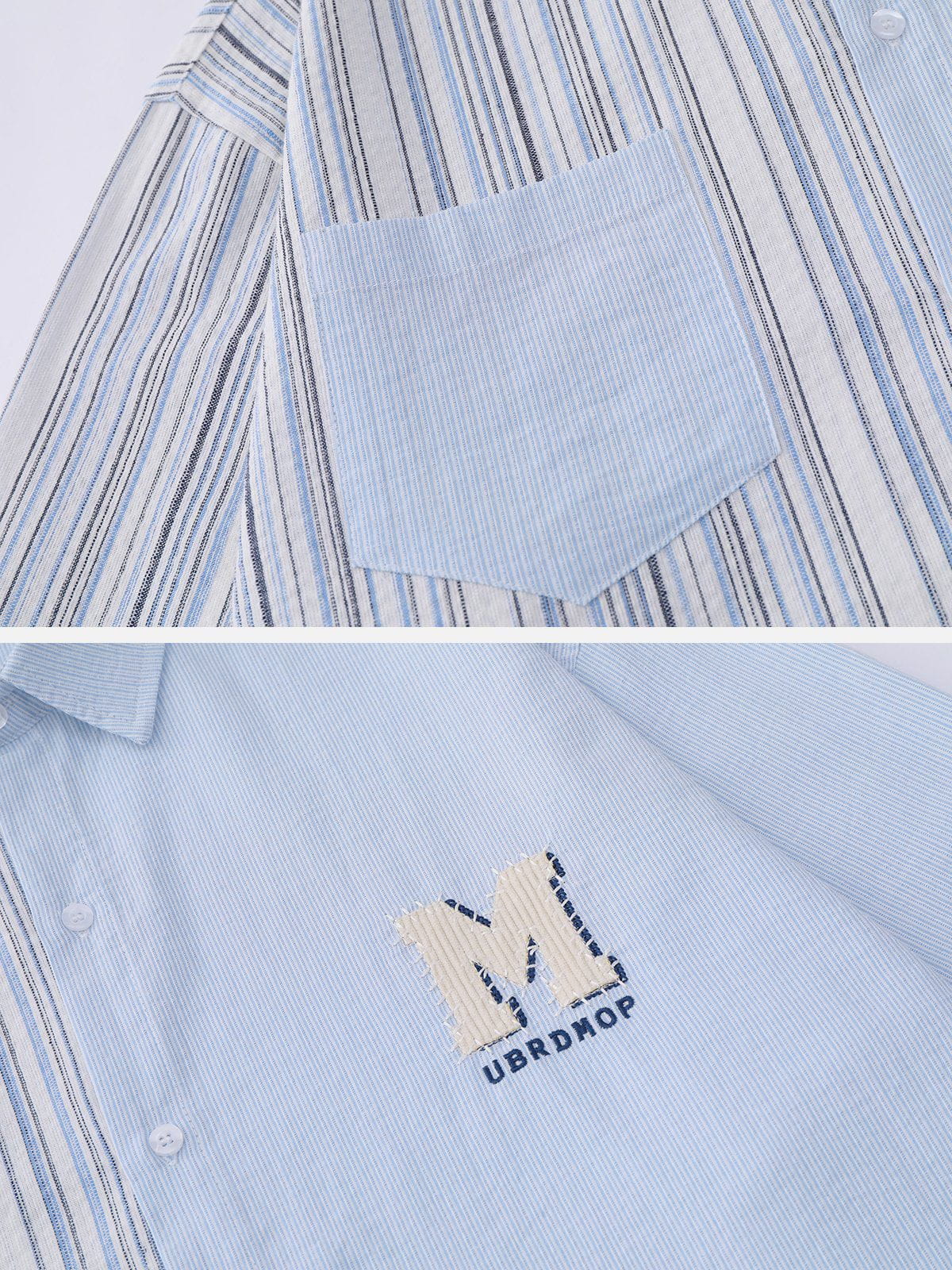 Patchwork Stripe Long Sleeve Shirt