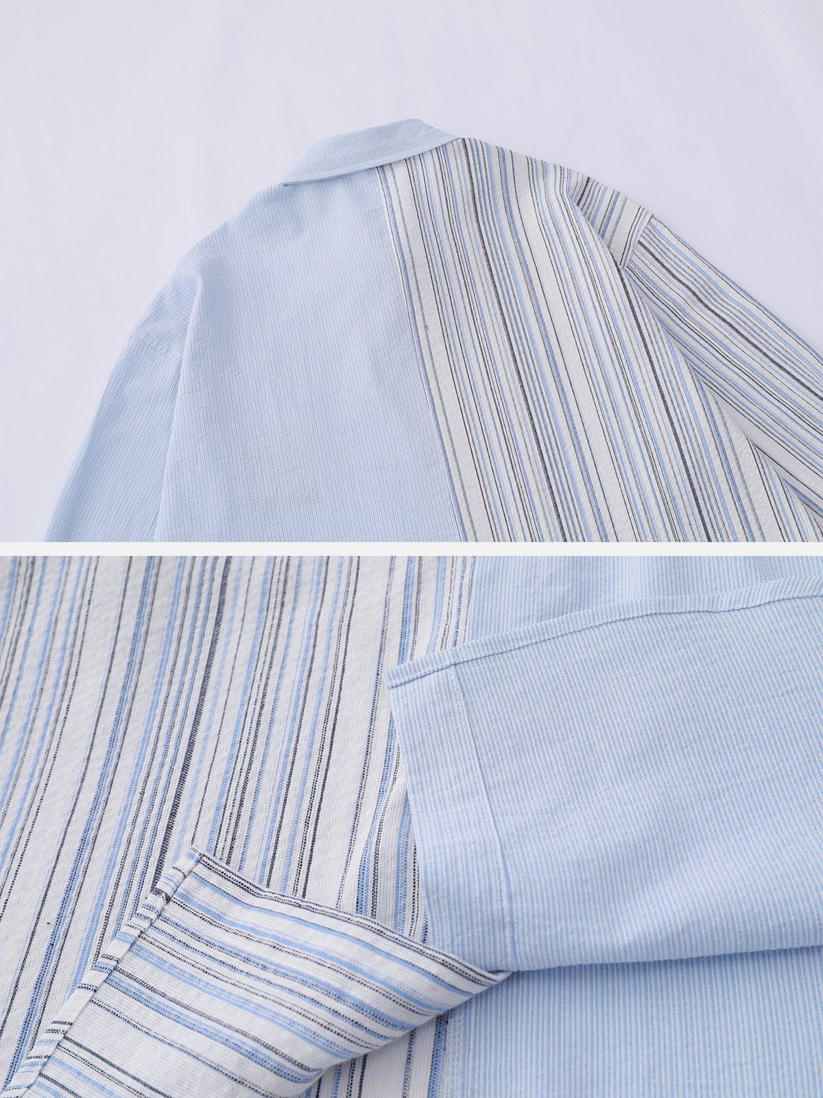Patchwork Stripe Long Sleeve Shirt