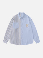 Patchwork Stripe Long Sleeve Shirt