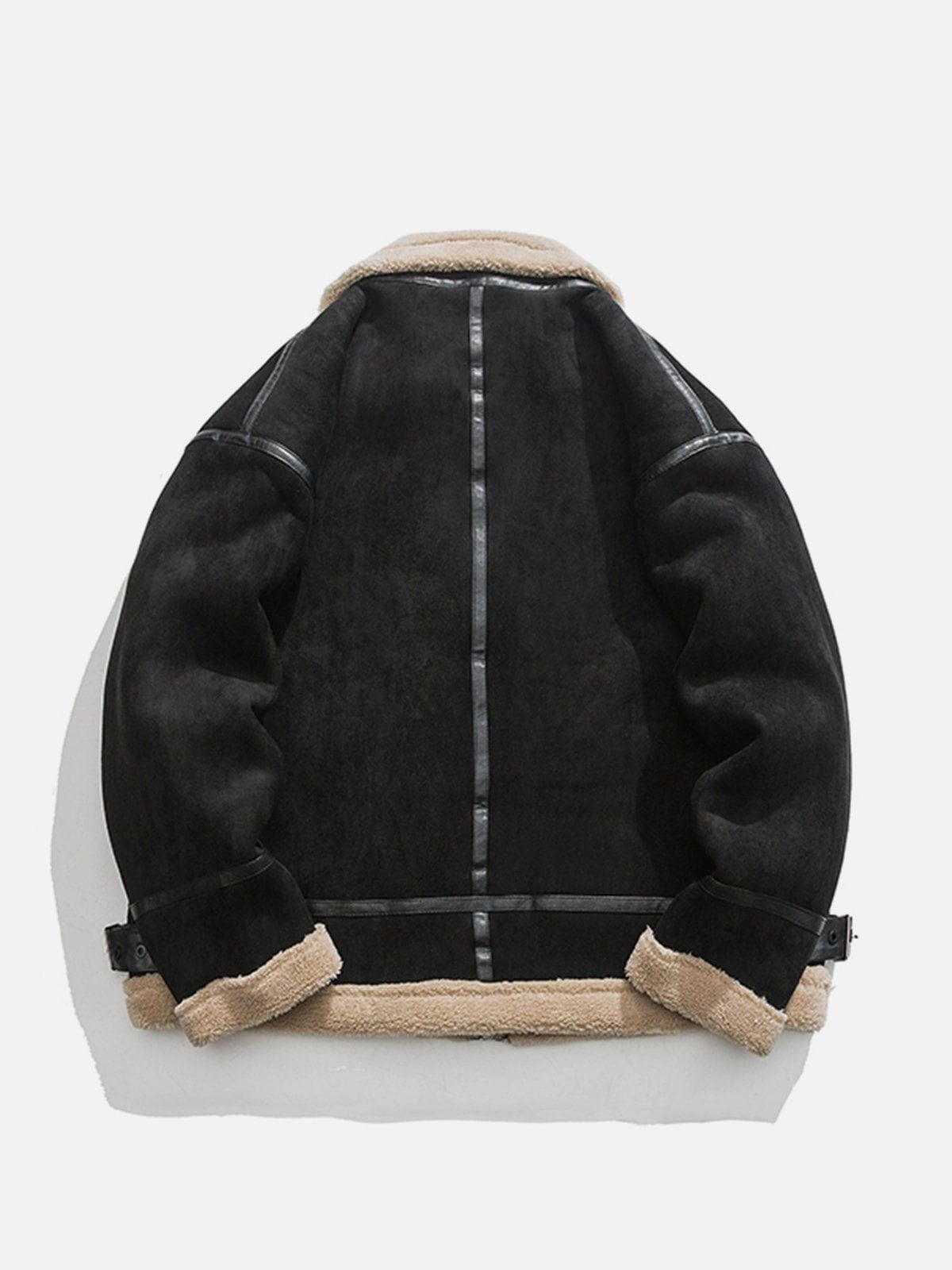 Patchwork Suede Sherpa Winter Coat