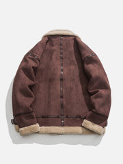 Patchwork Suede Sherpa Winter Coat