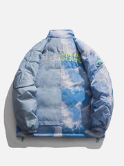 Wintermantel mit Patchwork-Batikmuster