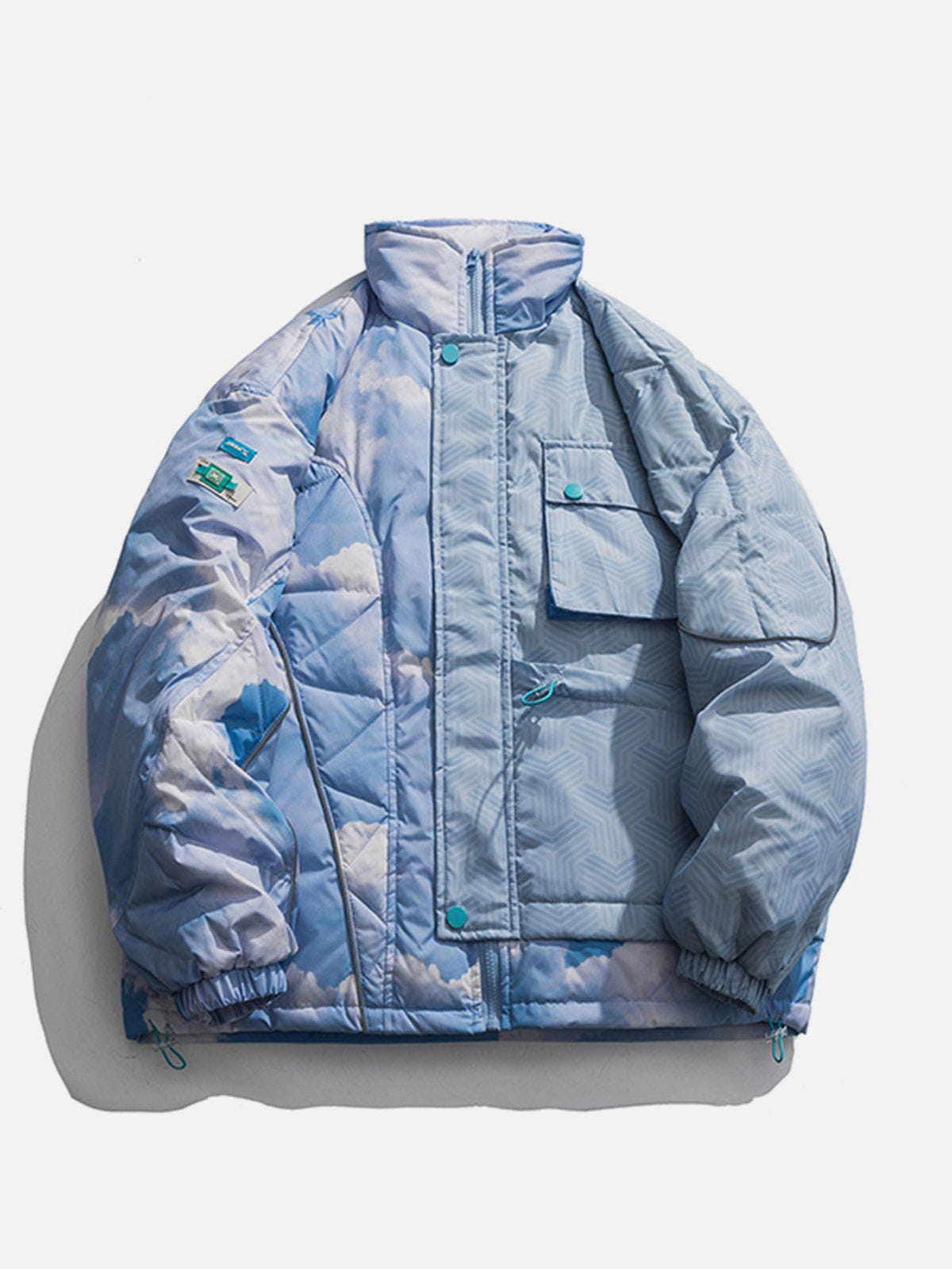 Wintermantel mit Patchwork-Batikmuster