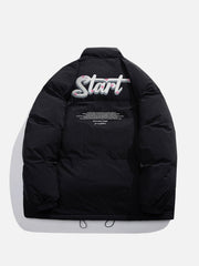 Wintermantel mit Buchstaben-Print