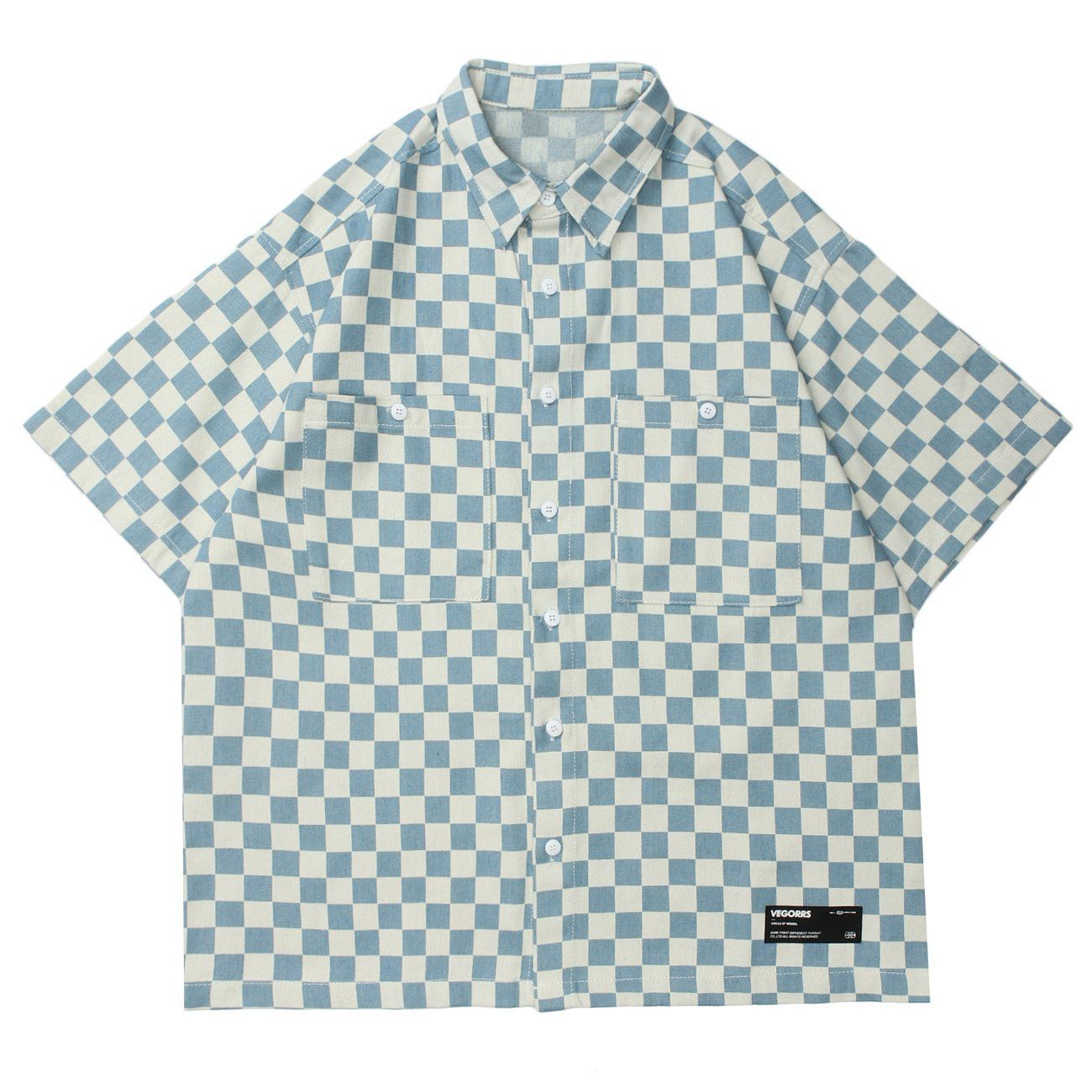 Plaid Full-print Short-sleeved Shirt