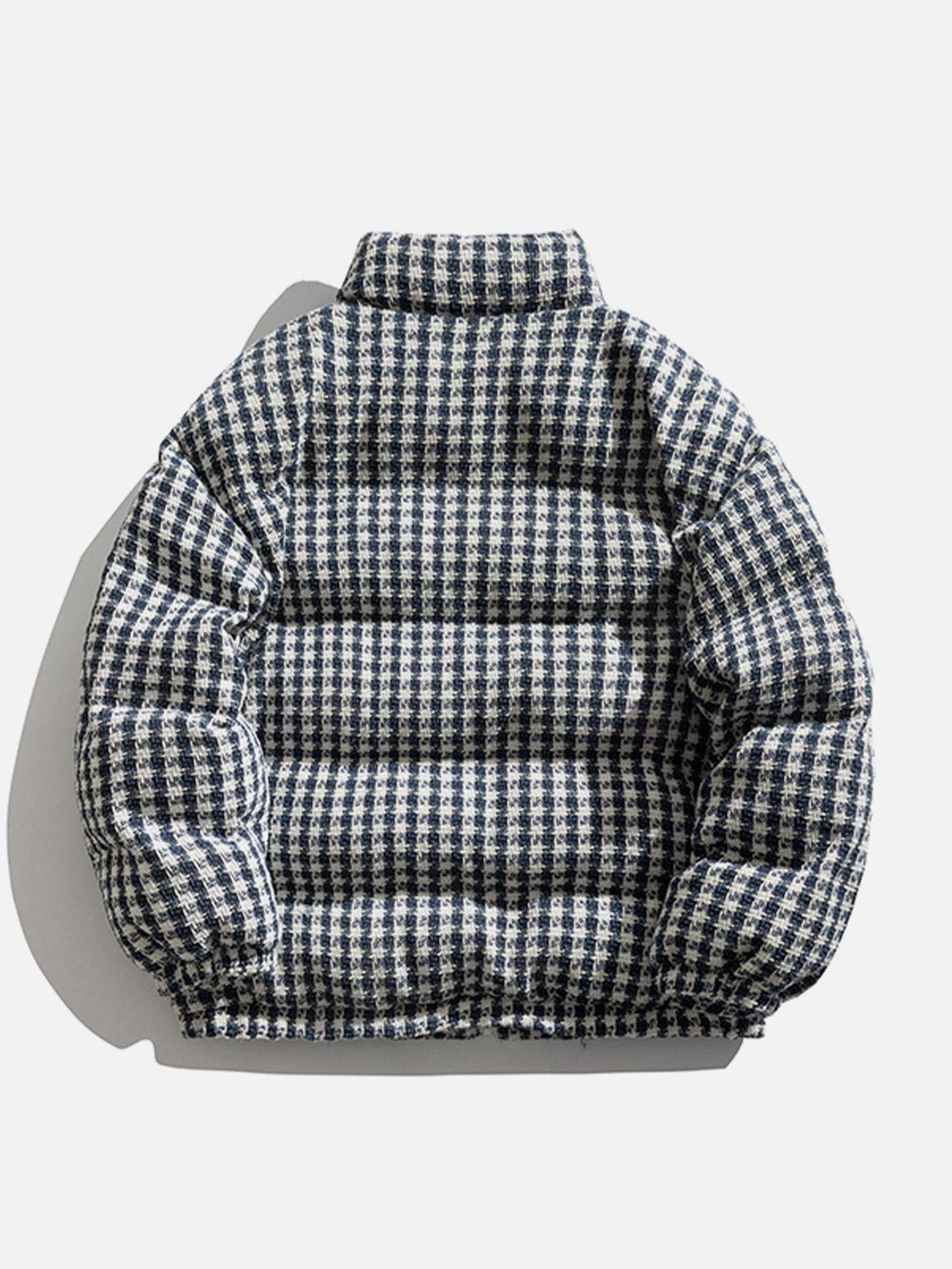 Plaid Labeling Winter Coat