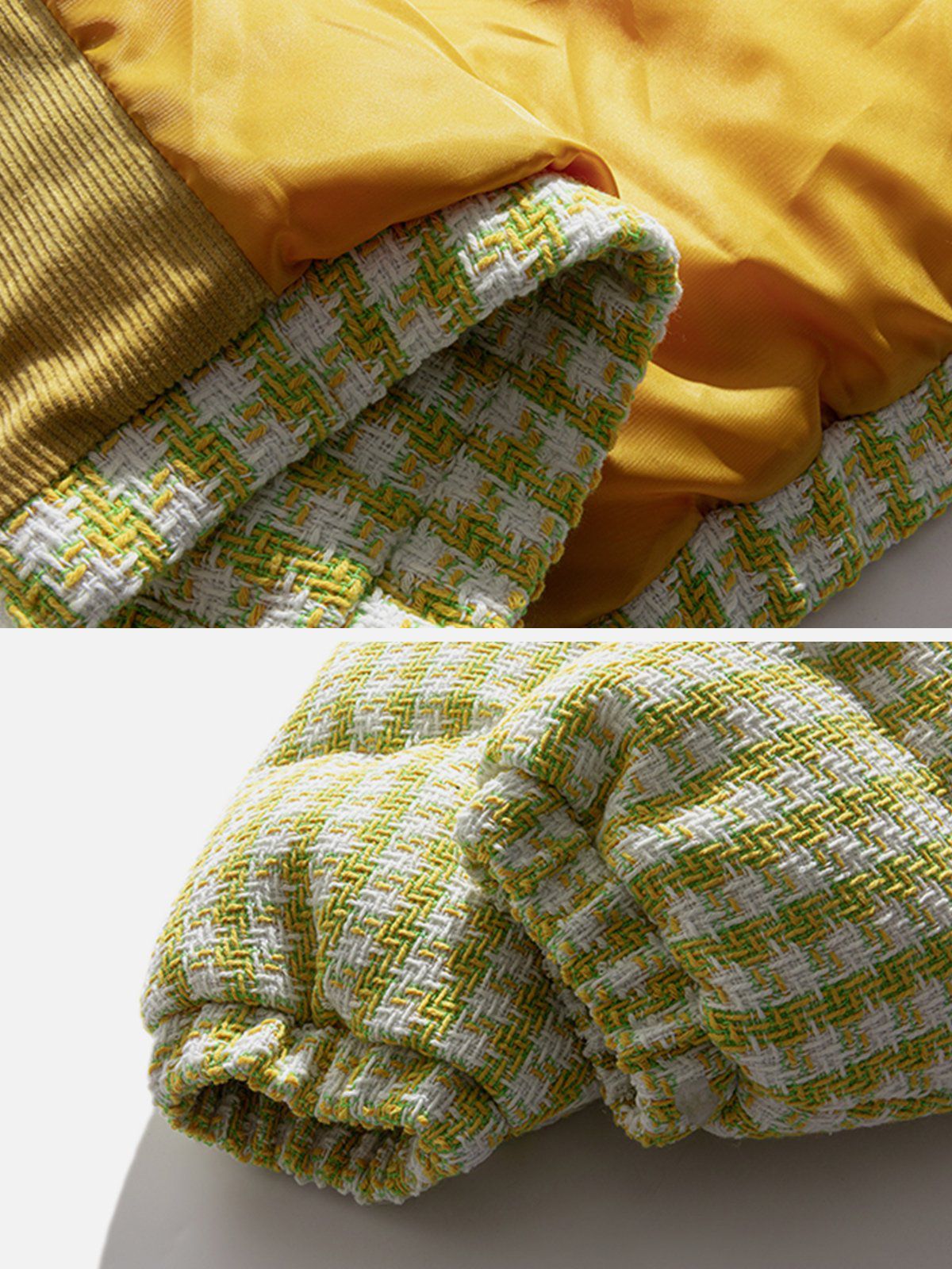 Plaid Labeling Winter Coat