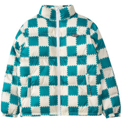 Plaid Print Winter Coat