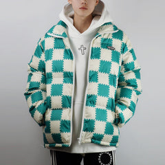 Plaid Print Winter Coat
