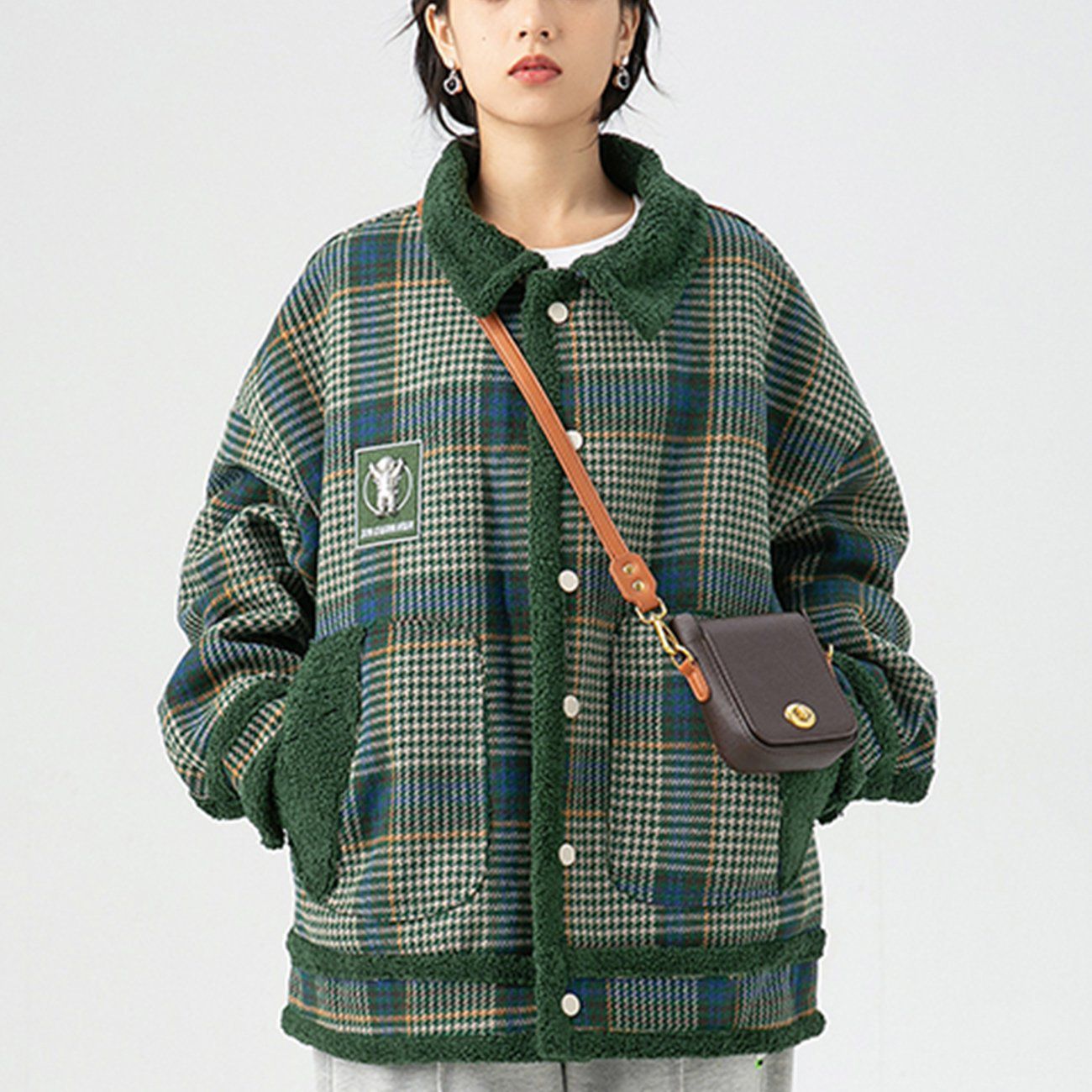 Plaid Sherpa Winter Coat