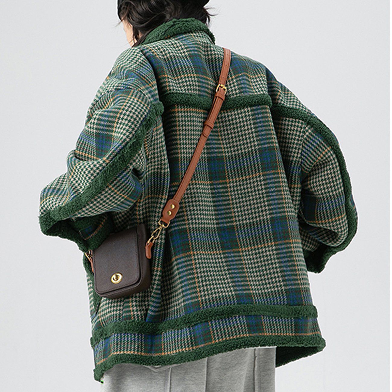 Plaid Sherpa Winter Coat