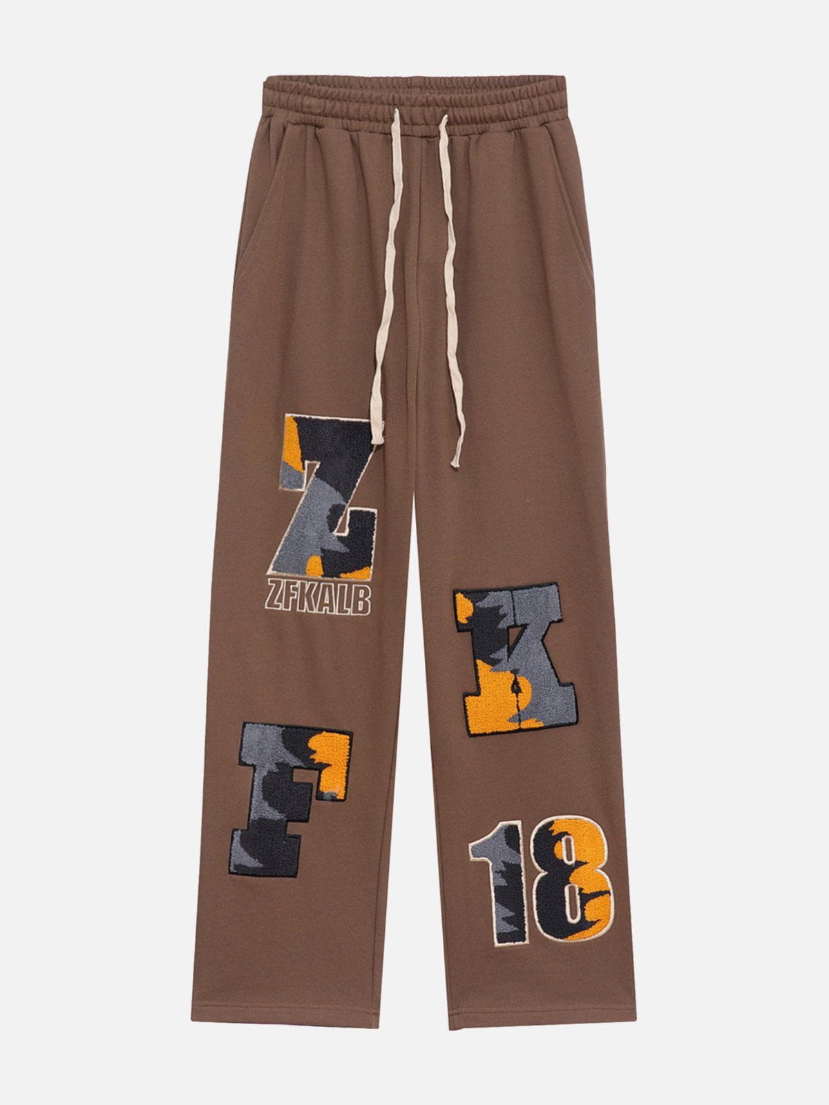 Plush Letter Embroidery Sweatpants