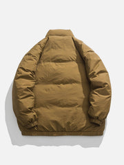 Pocket Solid Color Winter Coat