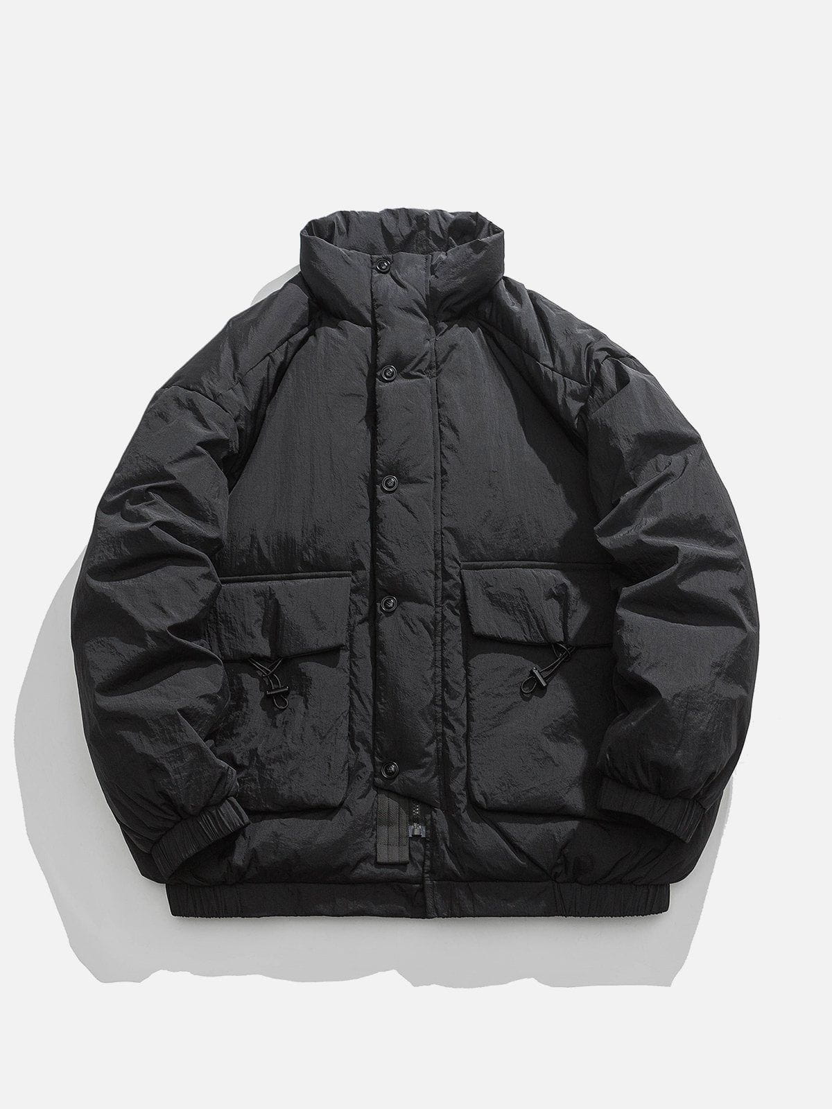 Pocket Solid Color Winter Coat