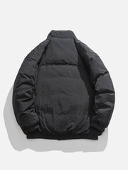 Pocket Solid Color Winter Coat